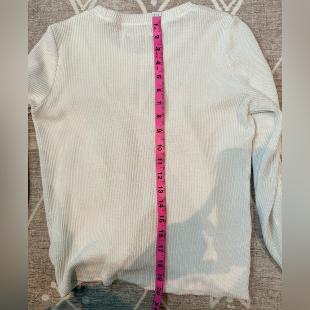 Madewell Cream Knotted Long Sleeve Top - Picture 7 of 7